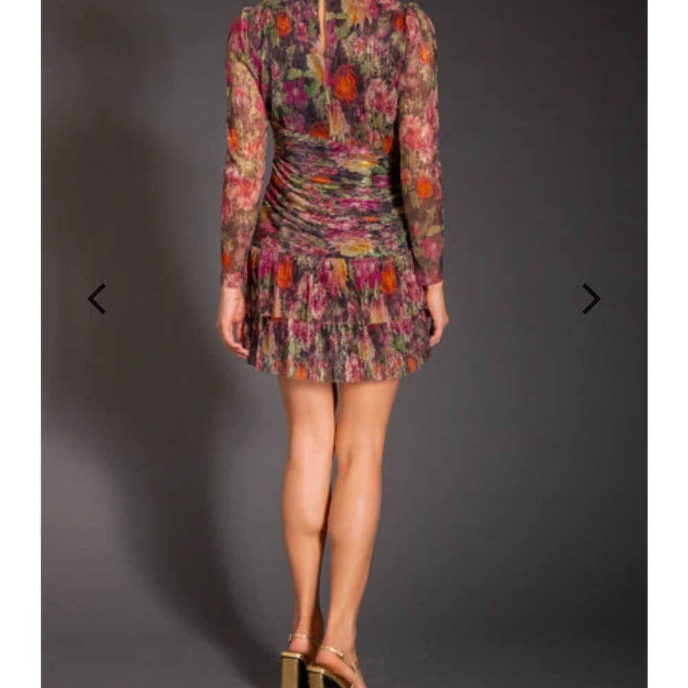 Lavender Brown Multicolor Long Sleeve Dress - Picture 13 of 16
